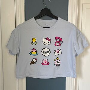 Old Navy Light Blue Hello Kitty Icon Crop Tee - Girls